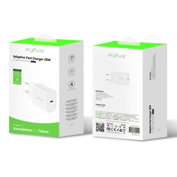 Rixus RX2021 Power Adapter Snellader 20W - Afbeelding 3