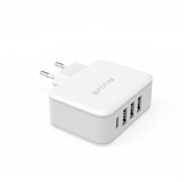 Rixus RX80 Power Adapter Snellader 32W 3x USB-A & 1x USB-C Wit