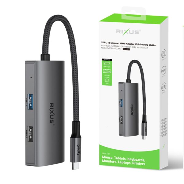 Rixus RXHU07 USB-C to Ethernet & HDMI Adapter - Afbeelding 5