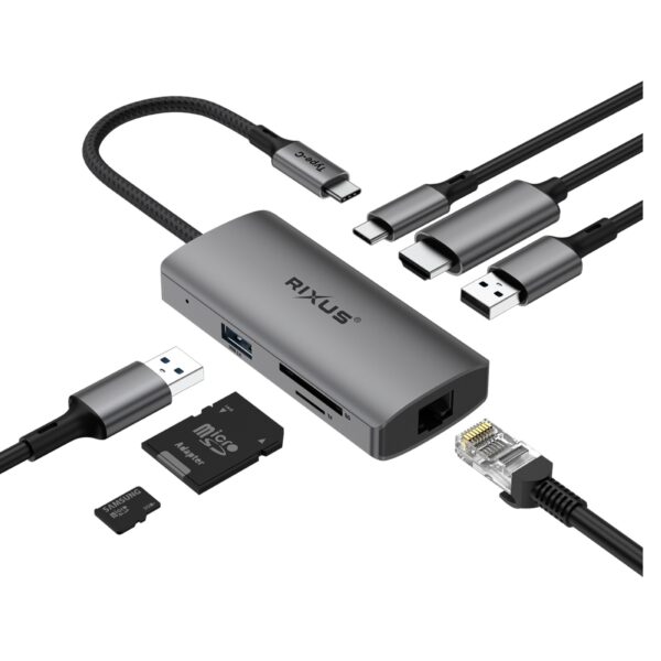 Rixus RXHU08 USB-C to Ethernet Adapter