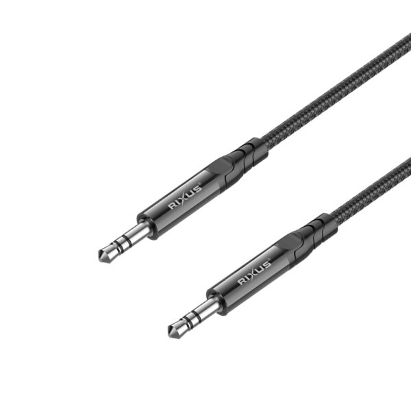 Rixus RXMU35 3.5mm AUX-kabel 120cm zwart - Afbeelding 2