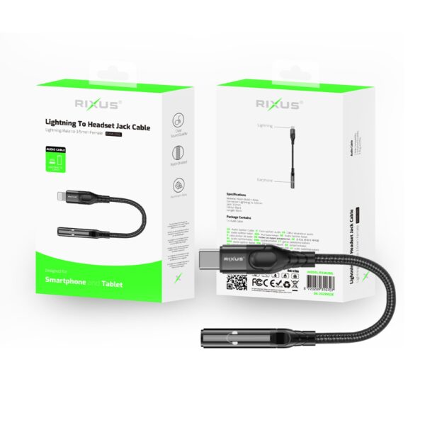Rixus RXMU36C 3.5mm Headphone Jack to USB-C Adapter Zwart - Afbeelding 3