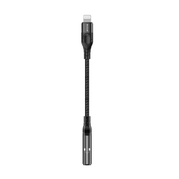 Rixus RXMU36L 3.5mm Headphone Jack to Lightning Adapter Zwart - Afbeelding 2
