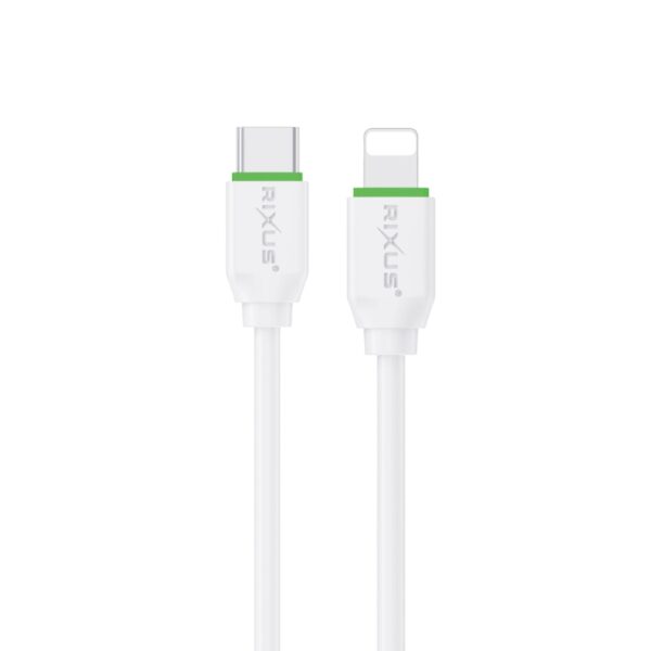 Rixus RX2017L Datakabel USB-C to Lightning 3 meter Wit