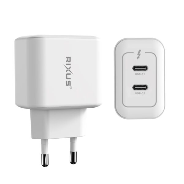 Rixus RXHC45 45W GaN Power Adapter Snellader 2x USB-C